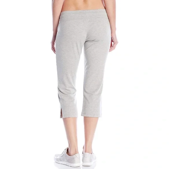 Drawstring Lounge Yoga Capri Pants Heather Grey - Picture 2 of 2